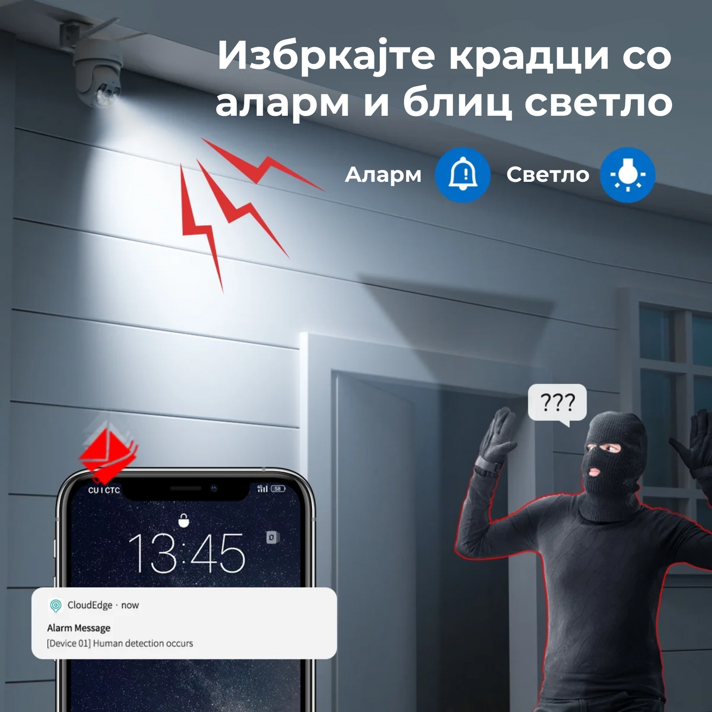 Wifi Безбедносна HD камера IP66