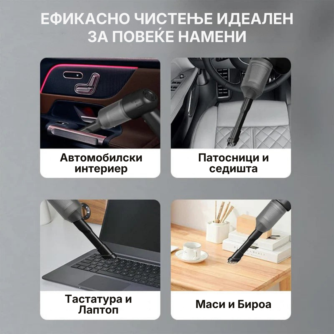 3-во-1 мини безжична правосмукалка